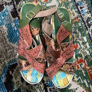 L Artiste Spring Step Akosa Wedge Sandals Platform Women Sz 42 US 10/10.5
